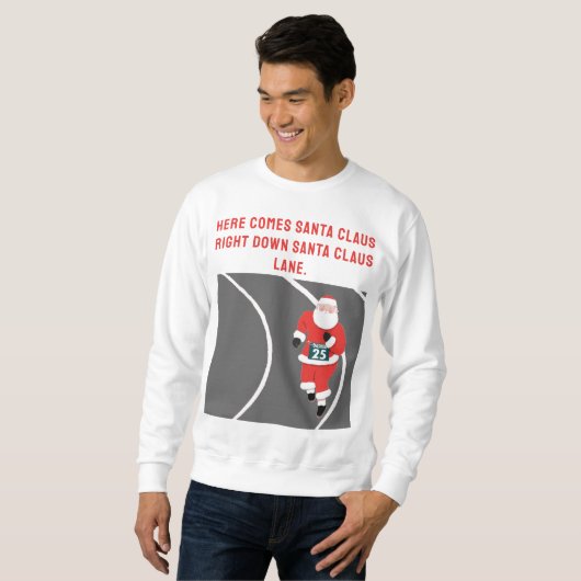 Grappig hardloop kerst T-shirt (Voorkant volledig)