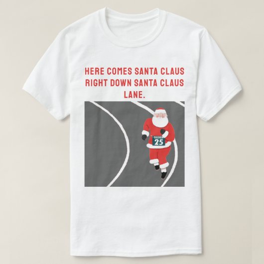 Grappig hardloopbaan kerst T-shirt (Design voorkant)