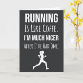 Grappig Hardlopen En Koffie Kaart (Gele Bloem)
