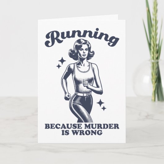 Grappig Hardlopen Omdat Moord Verkeerd Is Retro Kaart (Voorkant)