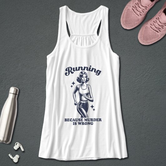 Grappig hardlopen omdat moord verkeerd is Retro Tanktop