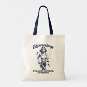 Grappig Hardlopen Omdat Moord Verkeerd Is Retro Tote Bag (Achterkant)