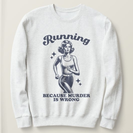 Grappig hardlopen omdat moord verkeerd is Retro Trui (Design voorkant)