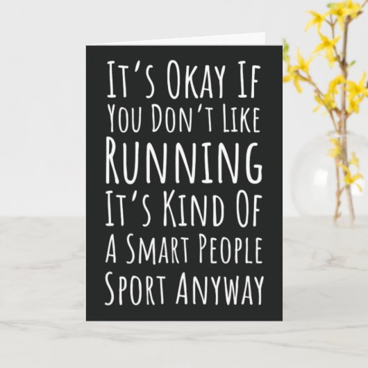 Grappig Hardlopen Ornamenten Runner Sportsporter Kaart (Gele Bloem)