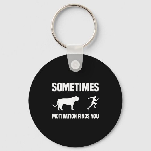 Grappig Hardlopen Shirt Sport Runner Tiger Motivat Sleutelhanger (Voorkant)