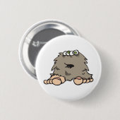 grappig harig bigfoot monster ronde button 5,7 cm (Voorkant /achterkant)