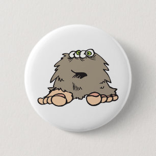 grappig harig bigfoot monster ronde button 5,7 cm