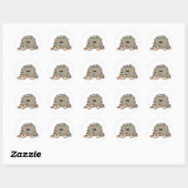 grappig harig bigfoot monster ronde sticker (Vel)