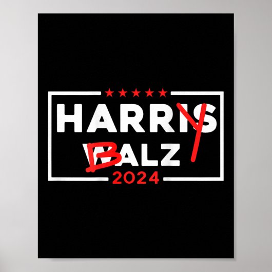 Grappig Harris W 24 Harry B 2024 Meme Democratisch Poster (Voorkant)