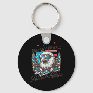 Grappig Harris Walz 2024 Ballz naar de Walz-verkie Sleutelhanger