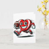 Grappig Hart American Football Valentijn T-shirts  Kaart (Gele Bloem)