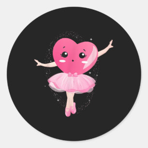 Grappig Hart Ballet Dansen Happy Valentines Day Ba Ronde Sticker