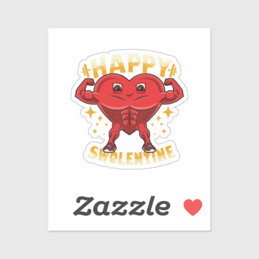 Grappig Hart Fitnesscentrum Workout Valentijnsdag Sticker (Vel)
