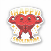 Grappig Hart Fitnesscentrum Workout Valentijnsdag Sticker (Voorkant)