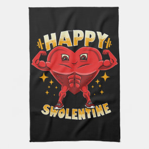 Grappig Hart Fitnesscentrum Workout Valentijnsdag Theedoek