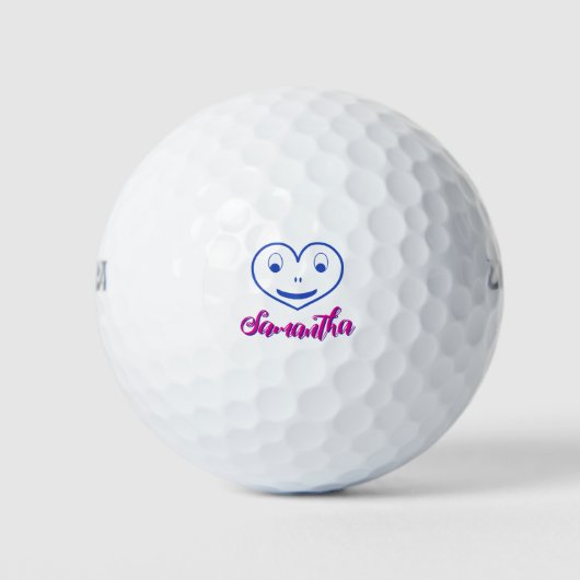 Grappig hart gepersonaliseerde naam unieke golfbal golfballen (Voorkant)
