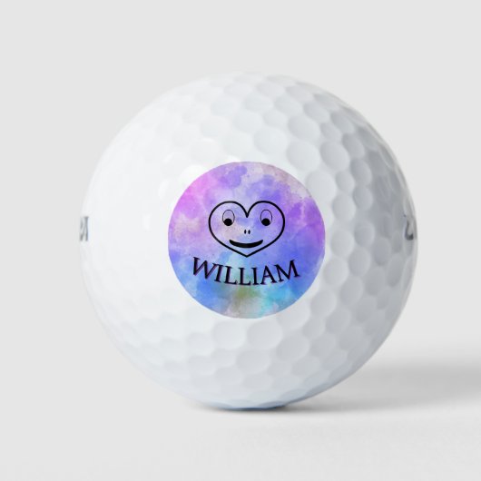 Grappig hart gepersonaliseerde naam unieke golfbal golfballen (Voorkant)