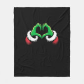 Grappig Hart Handen Kerstmis Fleece Deken (Voorkant)