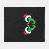 Grappig Hart Handen Kerstmis Fleece Deken (Voorkant (Horizontaal))