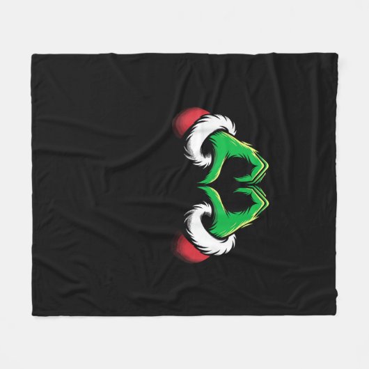 Grappig Hart Handen Kerstmis Fleece Deken (Voorkant (Horizontaal))