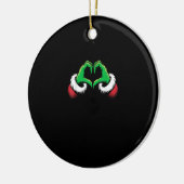 Grappig Hart Handen Kerstmis Keramisch Ornament (Links)