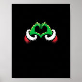 Grappig Hart Handen Kerstmis Poster (Voorkant)