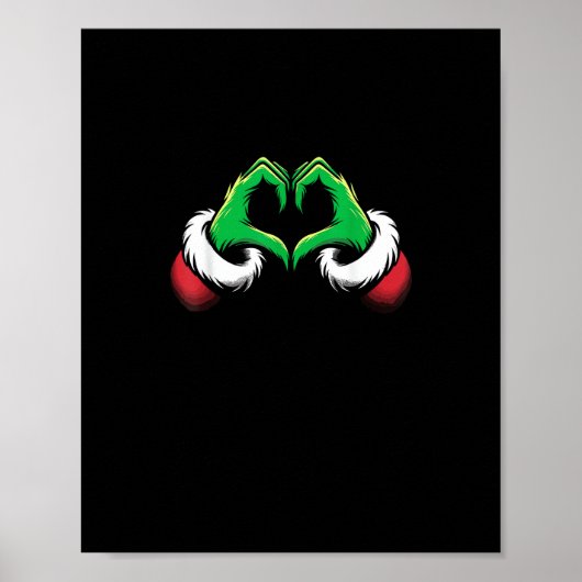 Grappig Hart Handen Kerstmis Poster (Voorkant)