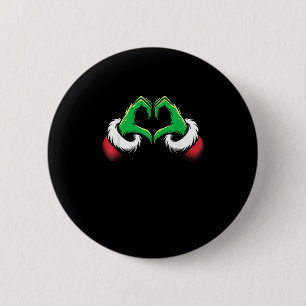 Grappig Hart Handen Kerstmis Ronde Button 5,7 Cm