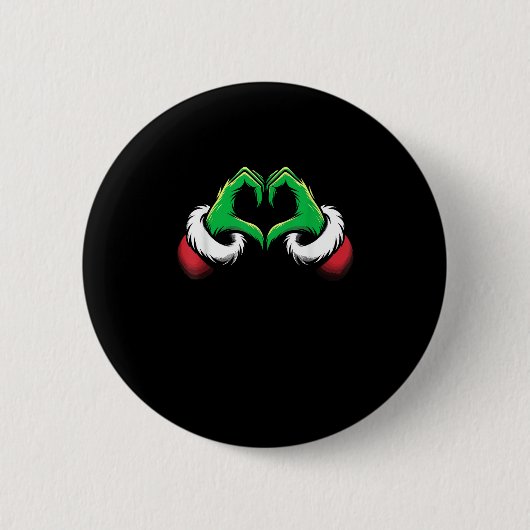 Grappig Hart Handen Kerstmis Ronde Button 5,7 Cm (Voorkant)