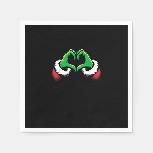 Grappig Hart Handen Kerstmis Servet (Voorkant)