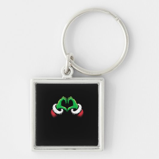 Grappig Hart Handen Kerstmis Sleutelhanger (Voorkant)