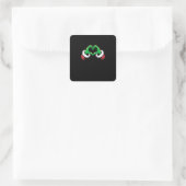 Grappig Hart Handen Kerstmis Vierkante Sticker (Tas)