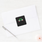 Grappig Hart Handen Kerstmis Vierkante Sticker (Envelop)