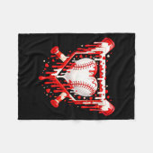 Grappig Hart Honkbal Drip Ijs Valentijnsdag Fleece Deken (Voorkant (Horizontaal))