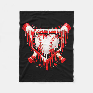Grappig Hart Honkbal Drip Ijs Valentijnsdag Fleece Deken