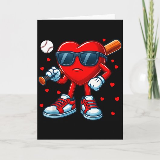 Grappig Hart Liefde Baseball Valentijn Outfit Mann Kaart (Voorkant)