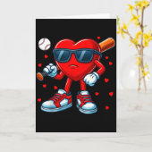 Grappig Hart Liefde Baseball Valentijn Outfit Mann Kaart (Gele Bloem)