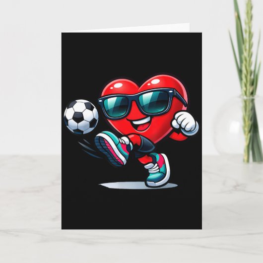 Grappig hart speelt voetbal cadeaus kleding  kaart (Voorkant)