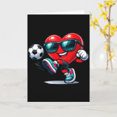 Grappig hart speelt voetbal cadeaus kleding  kaart (Gele Bloem)