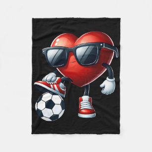 Grappig Hart Speelt Voetbal Valentijnsdag Heren Jo Fleece Deken