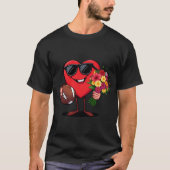 Grappig Hart Spelen Football Valentijnsdag T-shirt (Voorkant)