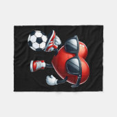 Grappig Hart Spelen Voetbal Valentijnsdag Mannen B Fleece Deken (Voorkant (Horizontaal))