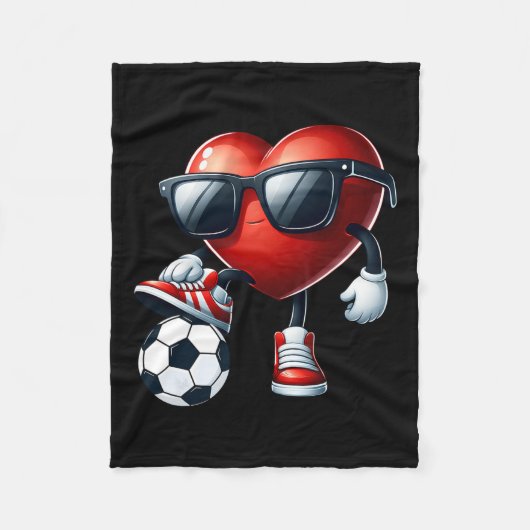Grappig Hart Spelen Voetbal Valentijnsdag Mannen B Fleece Deken (Voorkant)