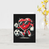 Grappig Hart Spelen Voetbal Valentijnsdag Mannen B Kaart (Gele Bloem)