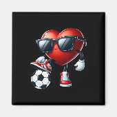Grappig Hart Spelen Voetbal Valentijnsdag Mannen B Magneet (Voorkant)