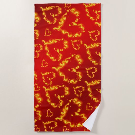 grappig, harten, hart, rood, liefde, valentijn, gl strandlaken (Voorkant)