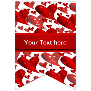 grappig, harten, hart, rood, liefde, valentijn, gl vlaggetjes