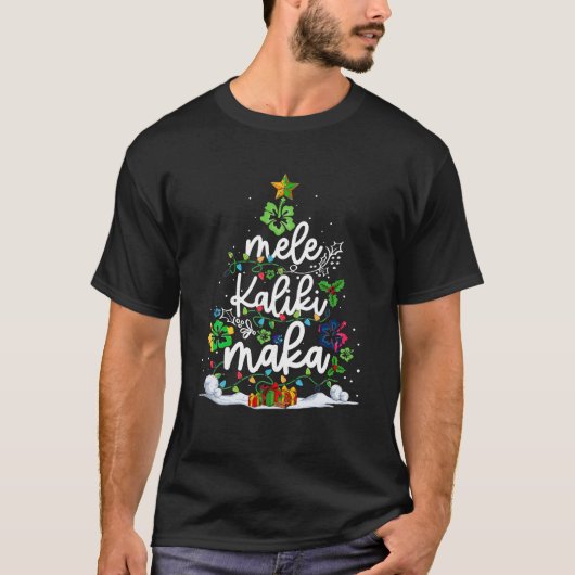 Grappig Hawaii Hawaii Hawaïaanse Kerstboom Lichten T-shirt (Voorkant)