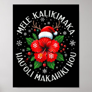 Grappig Hawaii Santa Xmas Tree Surfen Vakantie Jul Poster
