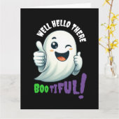 Grappig hé Boo-tiful! Schattigee knipperende geest Kaart (Gele Bloem)